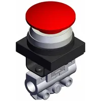 Shuttle Valve: VM100 Series, Mushroom Button Actuator, 3 Ports, 1/8 in BSPT, Side-Ported Body (MPN VM130-01-30RA)