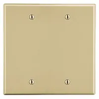 HUBBELL Wall Plate: Blank, 2 Gang, Ivory, Std Size (MPN P23I)