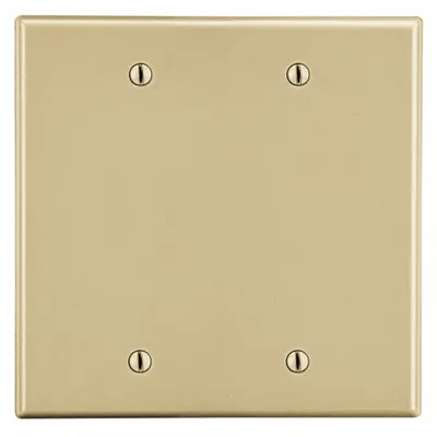 HUBBELL Wall Plate: Blank, 2 Gang, Ivory - General Purpose Wall Plates