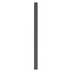 This pilaster is a steel column for bathroom partitions, featuring a black smooth semi-gloss finish and a honeycomb inner core. It measures 82 inches in height, 4 inches in width, and 1 1/4 inches in thickness. Used to provide structural support and privacy between stalls in commercial restrooms.