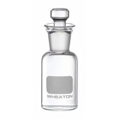 WHEATON Bottle: 60 mL, Robotic Stopper, 115 mm, Colorless, Un-Numbered - Glass Lab BOD Bottles