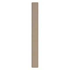 This pilaster is designed for use with bathroom partition systems to provide structural support and stability. It features a honeycomb inner core and a smooth semi-gloss finish in dark khaki. Typical applications include commercial restrooms where privacy and durability are required.