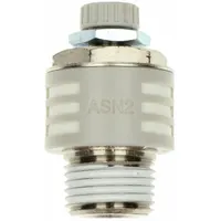 Exhaust Port Flow Control: Thumbwheel Adjuster, 1/2 in Male NPT, 145 psi Max. (MPN ASN2-N04-S)