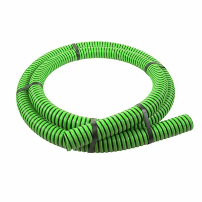 CONTINENTAL Suction and Discharge Hose: 6 in Hose Inside Dia., 23 psi, Black/Green - Thermoplastic Rubber Bulk Water Suction & Discharge Hoses with Polyethylene Helix Reinforcement