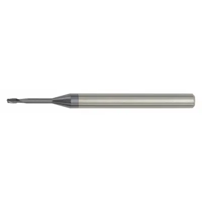 WIDIA HANITA Square End Mill: Carbide, TiAlN Coated, 2 Flute, 0.5 mm Mill Dia, 0.7 mm LOC - Pencil-Neck Carbide Square End Mills for Hardened Materials