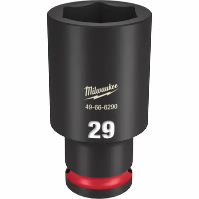 MILWAUKEE Deep Impact Socket: 1/2 in Drive Size, Metric, 29 mm Socket Size, 6-Point - 1/2" Drive Impact Sockets
