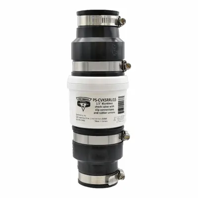 PRO SERIES PUMPS Check Valve: Swing, Inline Valve Body, 2-Way, 1 1/2 in Pipe Size, PVC - PVC Swing Check Valves
