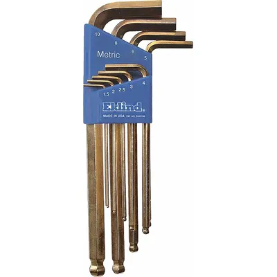 EKLIND Hex Key Set: 6 - 10 Pieces, Ball-Hex-L Long, L, Metric, Single Ball End - L-Shaped Hex Key Sets