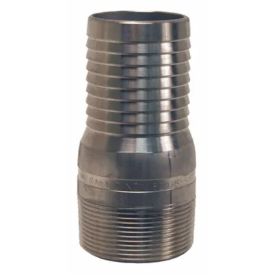 DIXON Barbed Hose Fitting: For 3 in Hose I.D., 316 Stainless Steel x 316 Stainless Steel - Multipurpose (Air, Water, Chemical) Barbed Combination Nipples
