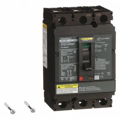SQUARE D Molded Case Circuit Breaker: 150 A Amps, 65kA at 240V AC, Fixed, Lug, ABC - H-Frame Square D Molded Case Circuit Breakers