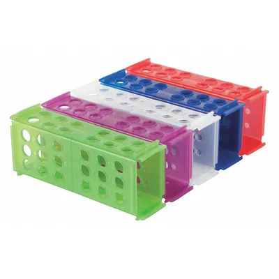 HEATHROW SCIENTIFIC Tube Rack: Polypropylene, Multicolor, 12 Compartments - Lab Storage Racks