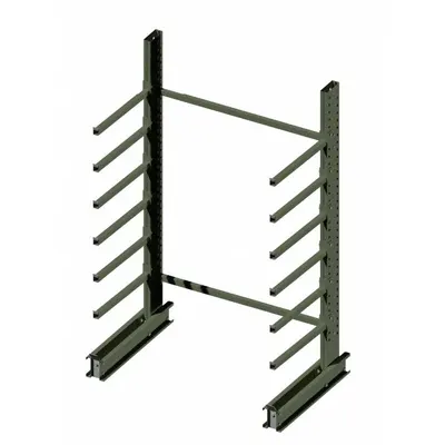 JARKE Cantilever Rack: Starter, Medium-Duty, 79 3/8 in x 49 in x 10 ft, Straight Arm - Medium-Duty Pin-Lock Cantilever Rack Kits