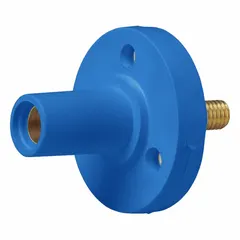 Female receptacle with threaded stud terminations and straight taper nose mating configuration. Rated 600V AC/600V DC. Suitable for industrial power distribution systems requiring a single-pole disconnect.