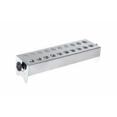 Stainless steel test tube attachment for HEIDOLPH Orbital Core 2000 shakers. Holds test tubes from 12 to 16 mm in diameter for orbital mixing of samples in laboratory applications.