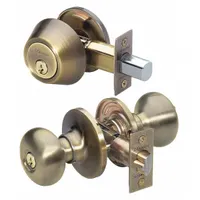MASTER LOCK Door Locket-Deadbolt Combo: Office Knob Locksets, Brass (MPN BCC0605KA4S)