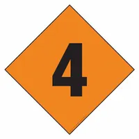 LABELMASTER Fire Division Symbol Placard: 4, 24 in, 24 in Label Wd, Magnetic Vinyl, Placard (MPN HMPG148MG)