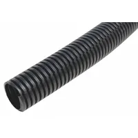 DROSSBACH Corrugated Loom Tubing: 1 in Nominal Size, 300 ft Overall Lg, Nylon, Black (MPN 100NDBSG0000XZS)