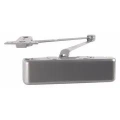 This Grade 1 heavy duty door closer features a parallel arm mount for space-constrained installations on interior or exterior doors. Constructed of aluminum with an adjustable spring size 4, it provides controlled closing without hold-open function. ADA compliant and suitable for high-traffic commercial or industrial applications.