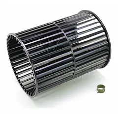 Replacement wheel for HVACR fans, filters, and ventilation systems. Compatible with manufacturer part number TSF021. Used in commercial and industrial heating, cooling, and ventilation applications to move air across coils or through ductwork.