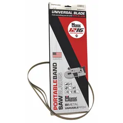 This 3-pack of portable band saw blades from MORSE features a 12/16 tooth configuration, 1/2 in blade width, and 0.02 in thickness. Designed for cutting solid stock materials in general fabrication, maintenance, and metalworking applications. Fits standard-depth saws with blade lengths from 32-7/8 in to 35-3/8 in.