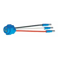 This automotive pigtail features three 14 AWG wires, each 5 inches long, with four Slim-Line 0.18 in male bullet connectors. It is moisture and corrosion resistant, designed for connecting stop, turn, and tail lights on trailers, trucks, and heavy equipment