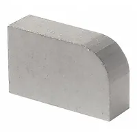 This C5 micrograin carbide tool blank from the 700 Series measures 3/4 in length, 1/2 in width, and 1/8 in thickness. It is used for machining and cutting applications requiring high wear resistance, such as turning, milling, and boring operations on ferrous materials in industrial metalworking and tool-and-die shops