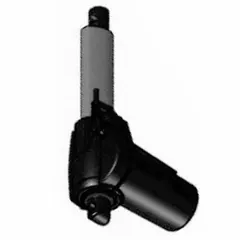 This head actuator is constructed with metal and plastic components in a black finish. It is designed for use with Basic American Zenith 9000 APS healthcare beds to adjust the head section for patient positioning.
