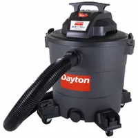 DAYTON Shop Vacuum: 12 gal Tank Size, Plastic, 2 1/2 in Vacuum Hose Dia, 8 ft Hose Lg, Wet/Dry, Std (MPN 61HV84)