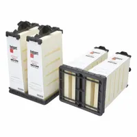 Round panel engine air filter with 7 29/32 in outside diameter at bottom and 7 29/32 in overall length. Designed for use in Hydrema vehicles to remove airborne contaminants from intake air. Cross-references to Baldwin PA31006