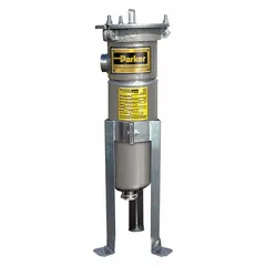 304 stainless steel bag filter housing with swing bolts closure. Accepts Bag Trade Size 1 filters, 2-inch NPT connection, rated for 80 gpm flow at 175 psi maximum pressure. Used for industrial liquid filtration to remove particulates from water, chemicals, and process fluids.