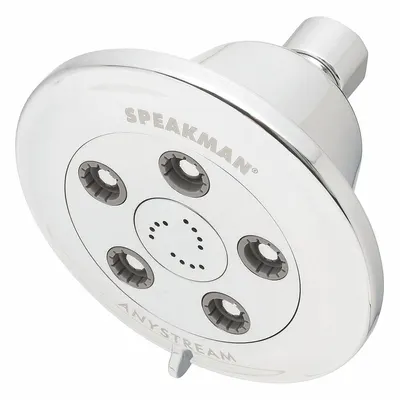 SPEAKMAN Fixed Showerhead: Chelsea, 1.75 gpm Fixed Showerhead Flow Rate, Brass/Plastic - Multi-Pattern Fixed Showerheads