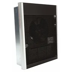 This large recessed electric wall heater from Dayton delivers 1500 W of heating output on 120 V AC single-phase power. It features a bronze grille and is non-programmable. Rough-in dimensions are 18-1/4 in x 14-3/8 in x 3-7/8 in (H x W x D). Suitable for permanent wall installation in residential or light commercial spaces requiring supplemental heat.