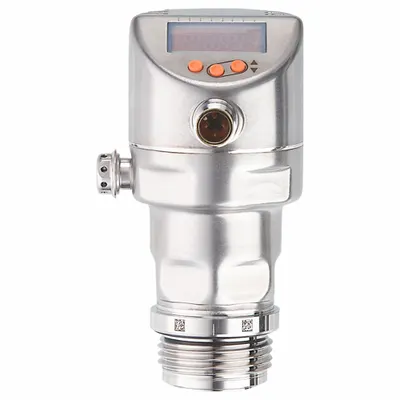 IFM Indicating Pressure Transmitter: 1 in BSPP, -1 bar to 10 bar, 100 mA DC/2 VDC - Sanitary Digital Pressure Transmitters with 4-Pin M12 Connector