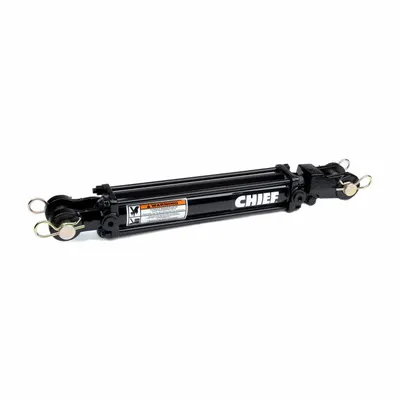 CHIEF Hydraulic Cylinder: 3 in Bore Dia., 12 in Stroke Lg, #8 SAE Port Size - Heavy-Duty Tie-Rod Cylinders