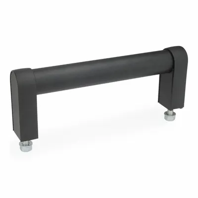 JW WINCO Pull Handle: Threaded Holes, Front-Mount, 11.81 in Mounting Hole Center to Center - Load-Rated Straight-Leg Tubular Pull Handles