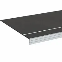 Stair Tread Cover: Double-Strip Grit, Aluminum, Adhesive-Installed, 11 in Dp, 42 in Wd, Black (MPN 311BLA3-6)