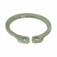 External retaining ring designed to secure components on shafts or in housings by fitting into a groove, preventing axial movement. Compatible with Dayton model 4KHD9.