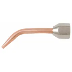 Precision brazing and soldering tip for use with all fuel gases. Provides a small, concentrated flame suitable for detailed metal joining tasks such as jewelry repair and dental lab work.
