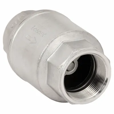 BONOMI Check Valve: Swing, Inline Valve Body, 1 1/2 in Pipe Size, FNPT x FNPT - 316 Stainless Steel Inline Disc Check Valves