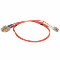 MONOPRICE Fiber Optic Patch Cord: Multi-Mode, 1 m Lg, LC End 1, SC End 2, Orange, PVC, 2 Fiber Count (MPN 2626)
