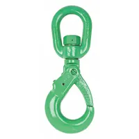 CAMPBELL Self-Locking Hook: 4,300 lb Working Load Limit, 100 Hook Grade, Alloy Steel, Swivel, Green (MPN 5798495)