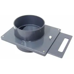 Blast gate designed for 16-inch duct diameter with a 14-inch inlet diameter and 6 3/8-inch overall length. Used to control airflow in dust collection and ventilation systems, allowing isolation of duct branches to improve suction efficiency.