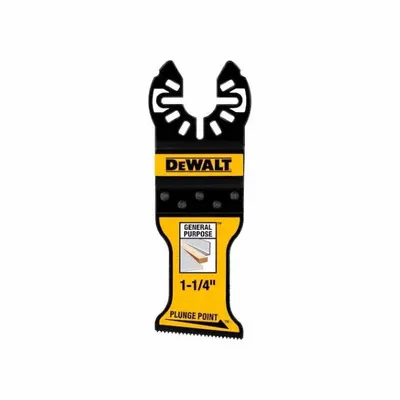 DEWALT Oscillating Tool Blade: 1 1/4 in Blade Wd, 4 5/16 in Overall Lg, Plunge Cutting - Open-Back Universal OIS Mounted Blades