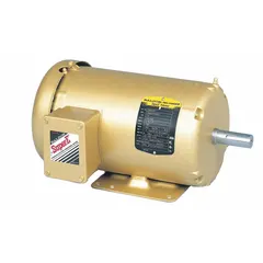 Totally enclosed fan-cooled (TEFC) 3-phase AC motor with rigid base mounting. Rated 10 hp, 575V AC, 1765 RPM at 60 Hz, full load current 9.8 A. Suitable for continuous-duty industrial applications such as pumps, fans, conveyors, and compressors.