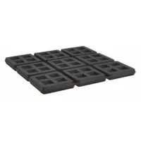 MASON Vibration Isolator Pad: Neoprene, Waffle Pad Top, 6 in Lg, 6 in Wd, 3/8 in Ht