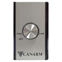 The DELHI CN5101 is a manually operated dial fan speed control for 120V AC systems. It features a silver plate and a 10 A rating, providing simple speed adjustment for compatible fans in residential or light commercial ventilation applications. This non-reversible unit is designed for straightforward manual control