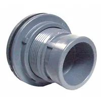 This CPVC through-wall fitting is designed for tank installations requiring a leak-resistant seal. It features a 1 1/4 in female NPT threaded inside connection and includes a neoprene gasket. Suitable for fluid transfer or instrumentation applications in industrial and plumbing systems