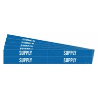 Pipe Marker: Supply, Blue, White, Fits 3/4 to 2 3/8 in Pipe O.D., 4 Pipe Markers, 5 PK (MPN 7281-4-PK)