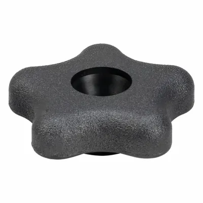 INNOVATIVE COMPONENTS Hand Knob: 5 Point, Plastic w/ Steel Thread, 3/8"-16 Thread - 5-Arm Knobs with Threaded Through-Hole