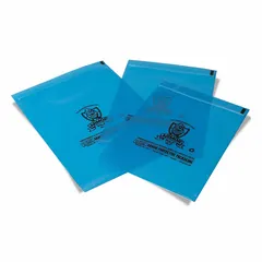 Blue, 4 mil VCI reclosable poly bag for corrosion protection of metal parts during storage and shipping. Sold in a case pack of 250. Hang hole not included.